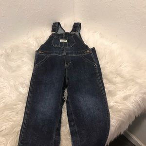 Oshkosh B’Gosh Overalls Baby Girls 24 m Blue Jean Denim Vestbak Silver Glitter